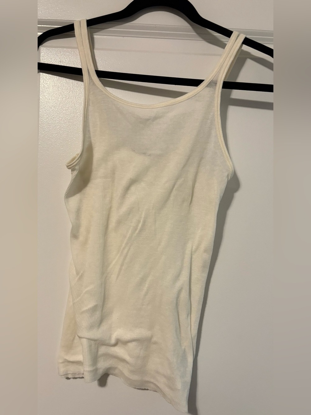 NWT - James Perse Cream Ribbed Cotton & Cashmere Tank